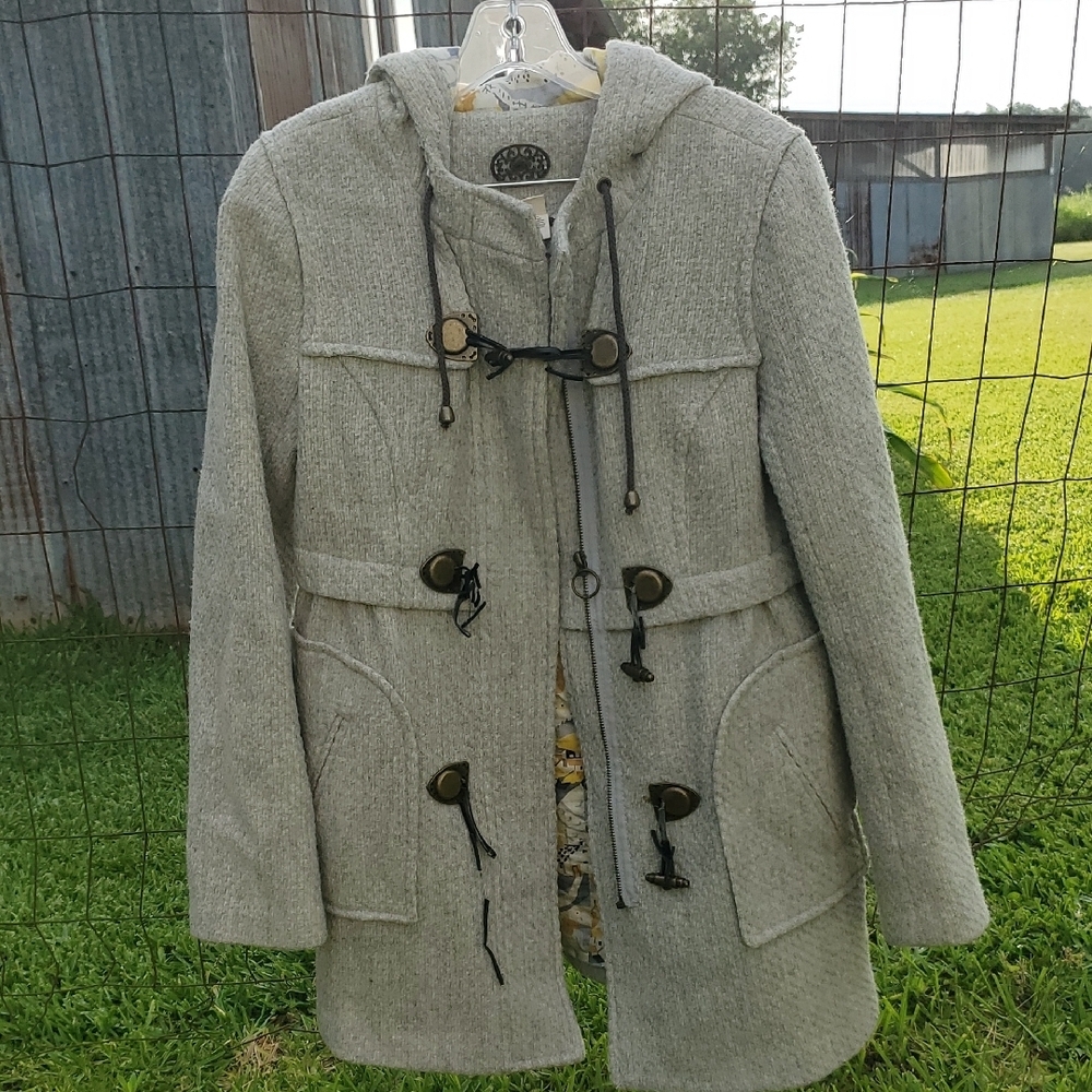 Idra Tweed Gray Hooded Women's Coat